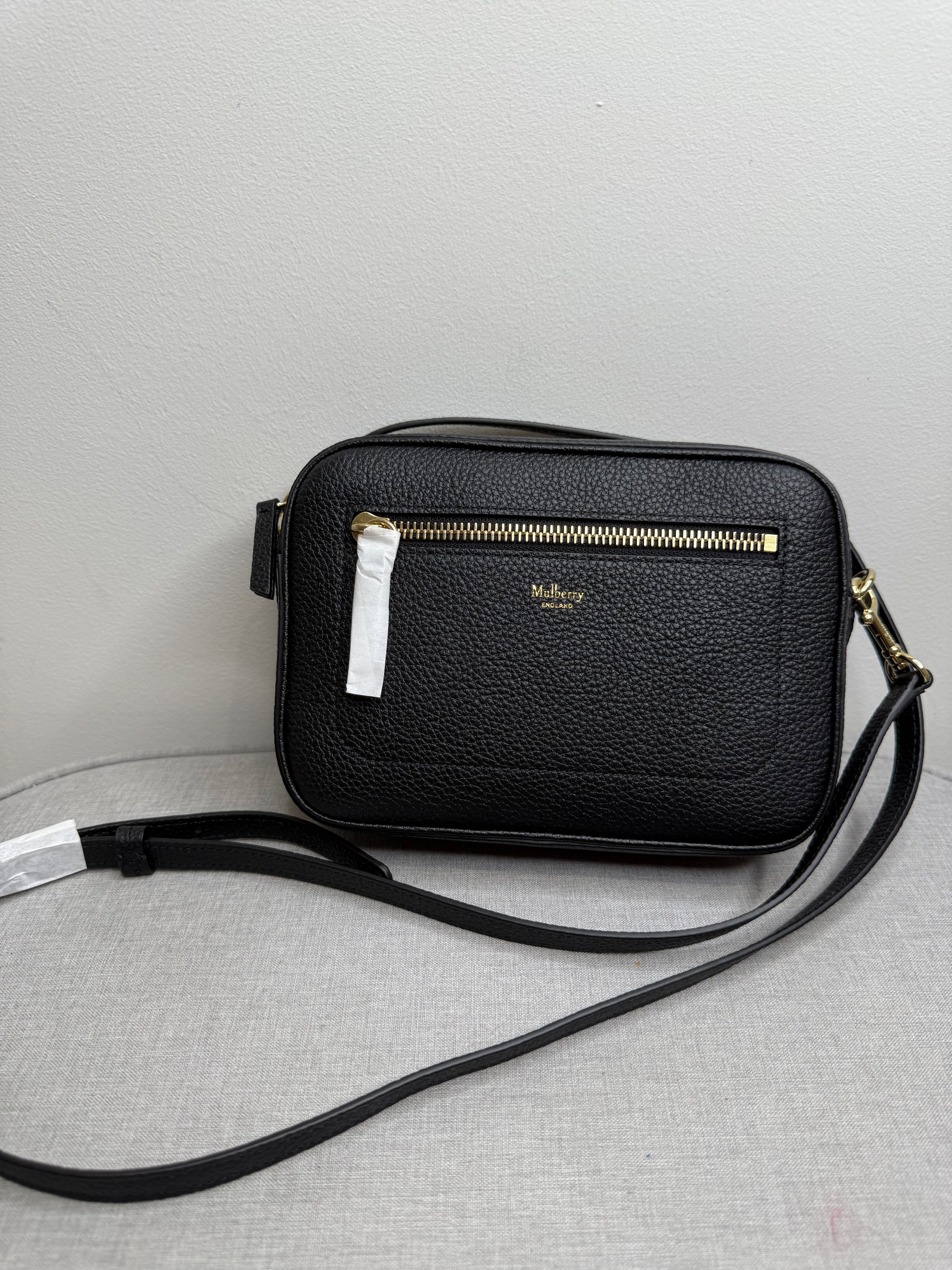 New Mulberry Classic Camera Bag in Black Small Grain Leather