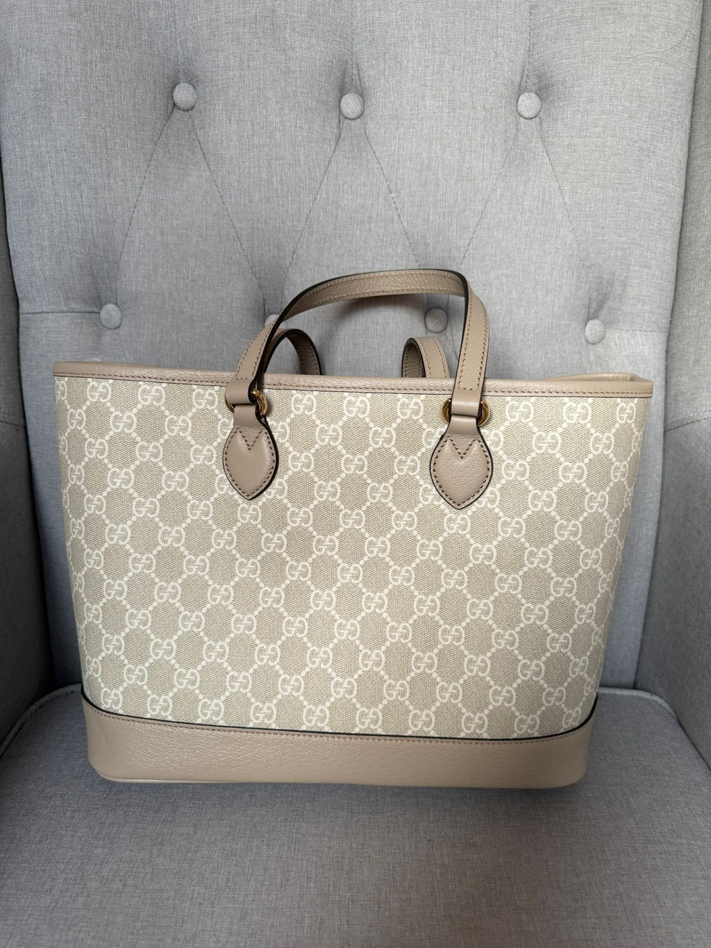 Gucci Ophidia Small Tote Bag – Beige and  Cream – Brand New