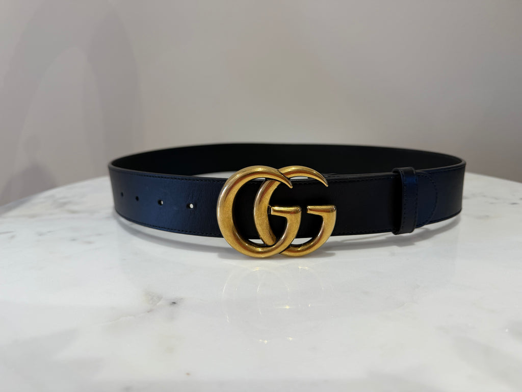 Gucci GG Marmont Black Leather Belt Size 85 - Pre owned