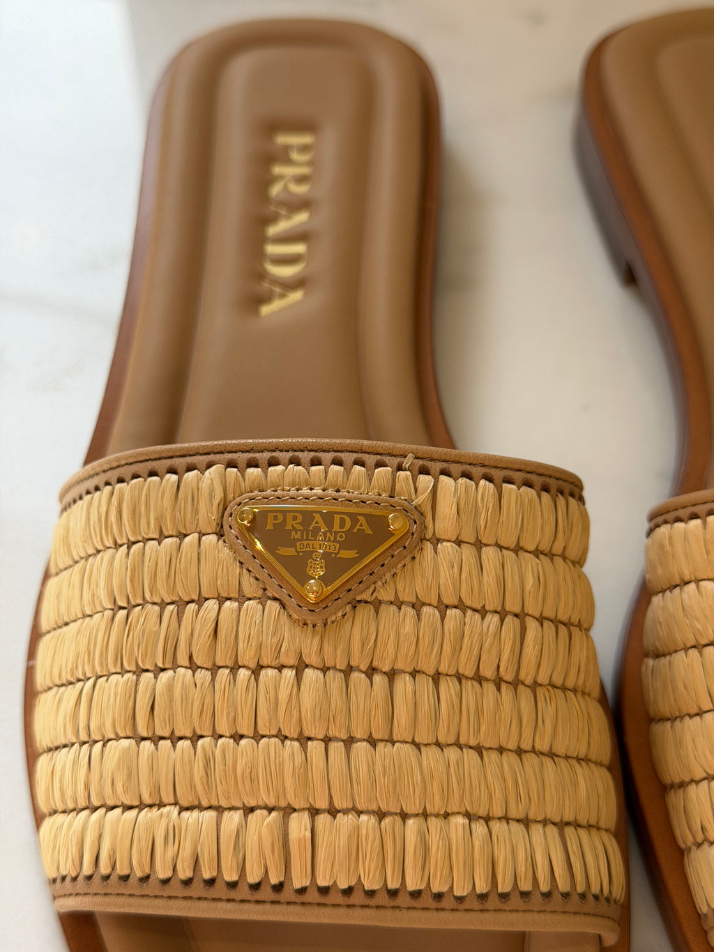 Prada Women’s Raffia Slides - Brand New 37.5