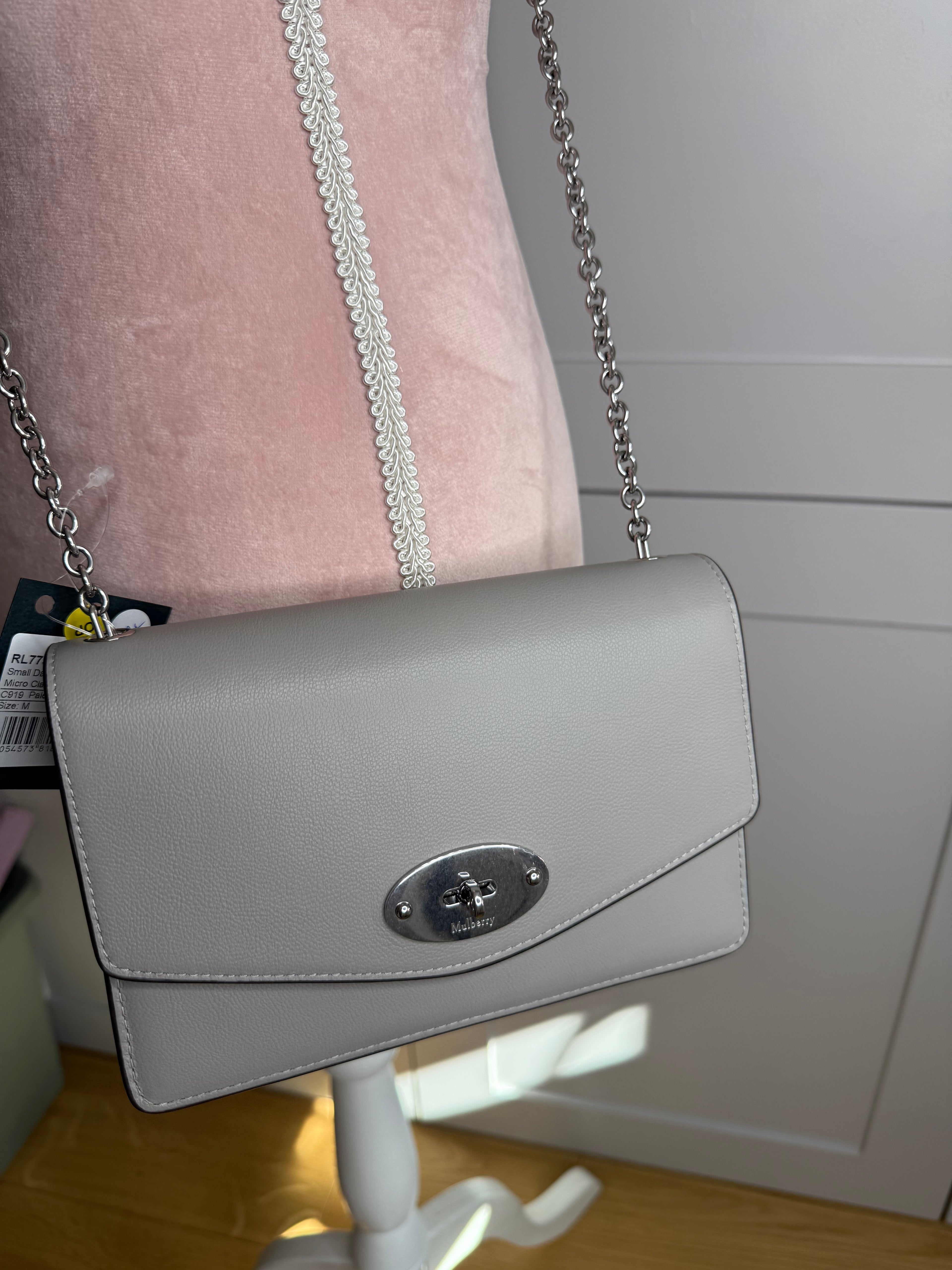 New Mulberry Small Darley Bag in Pale Grey