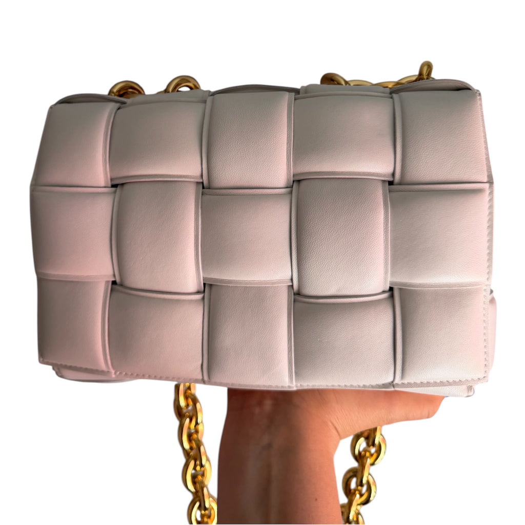 Bottega Veneta The Chain Cassette Crossbody Bag – White