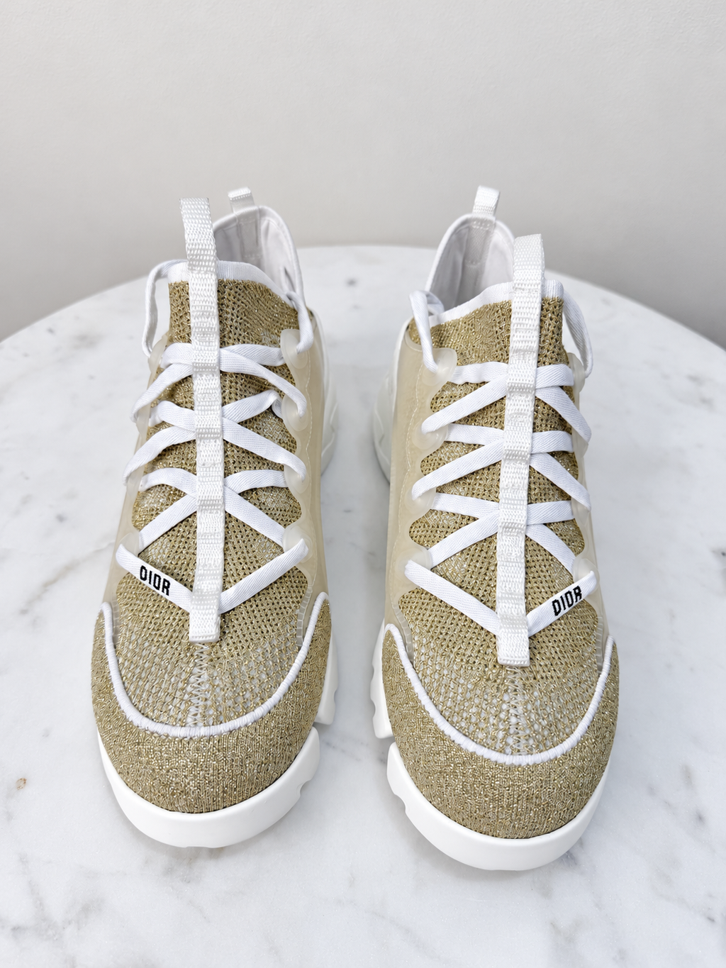 Dior D-Connect Trainers – Gold & White – EU 37 – Brand New in Box