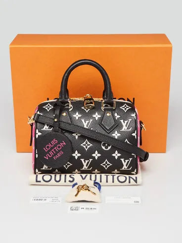 Pre owned Louis Vuitton Ltd edition speedy 20 empreinte leather black and white