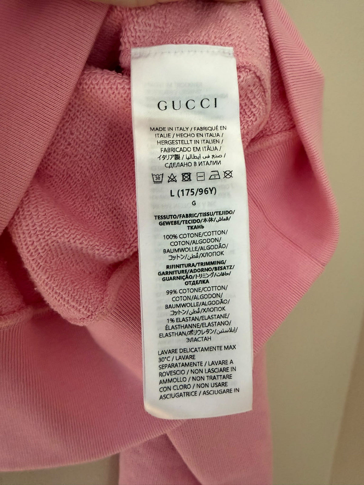 Gucci Sweet Gucci Hoodie – Bubblegum Pink – Large – Like-New Condition