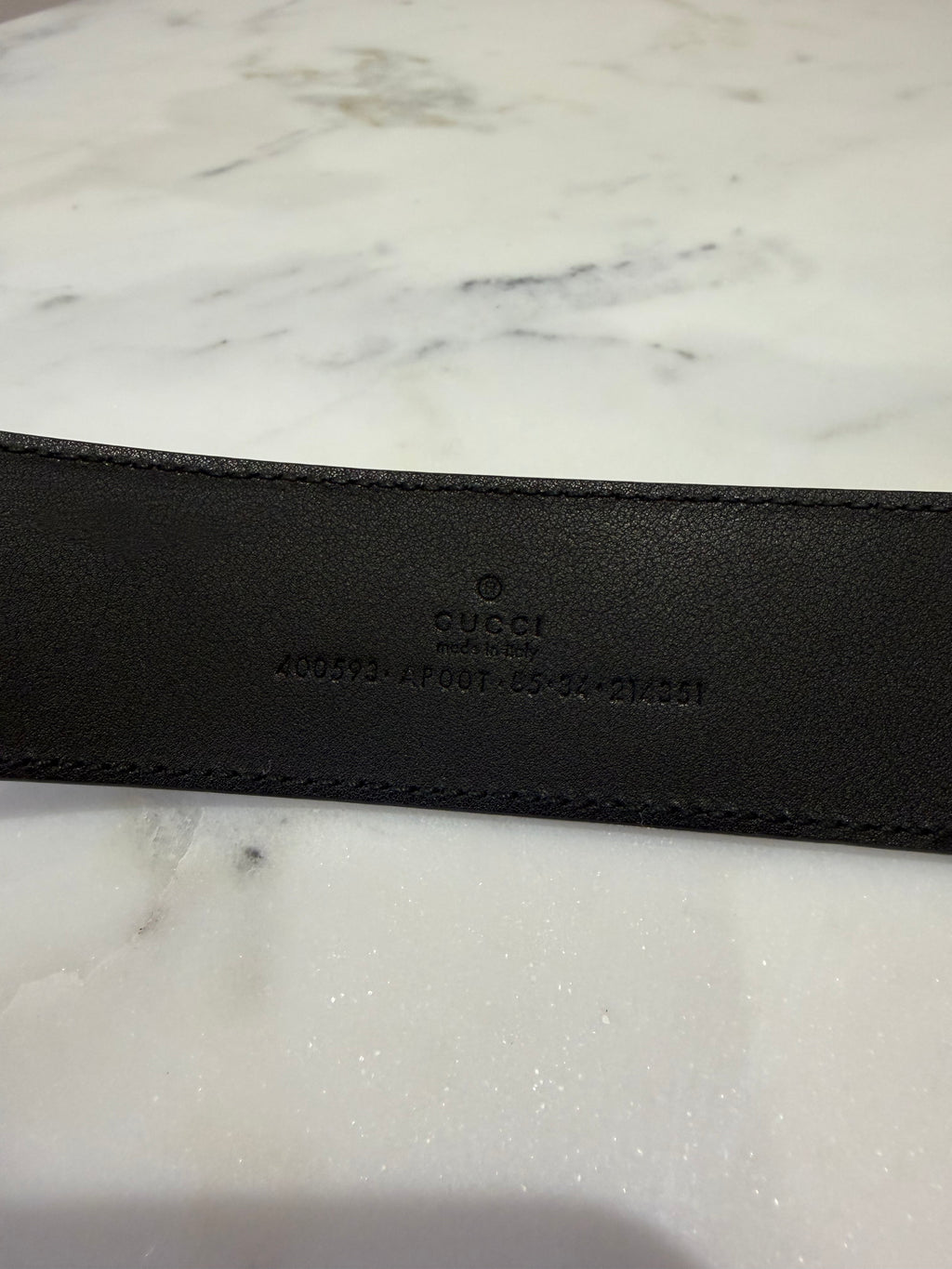 Gucci GG Marmont Black Leather Belt Size 85 - Pre owned