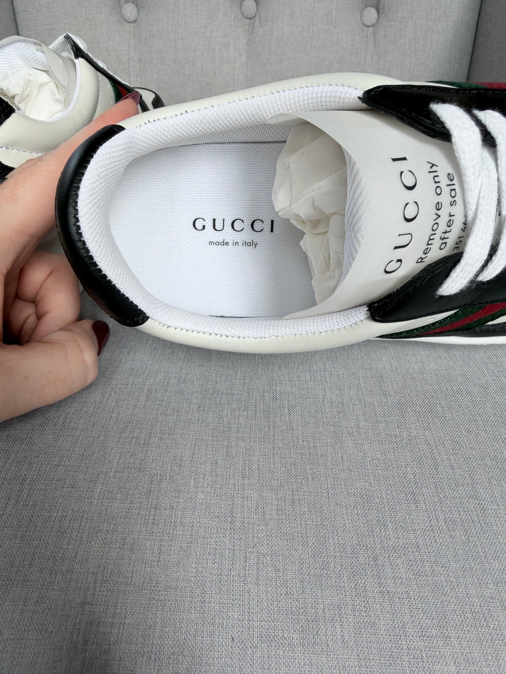 Gucci Women’s Chunky Leather Trainers with Web Detail – EU 36 / UK 3 – Brand New in Box