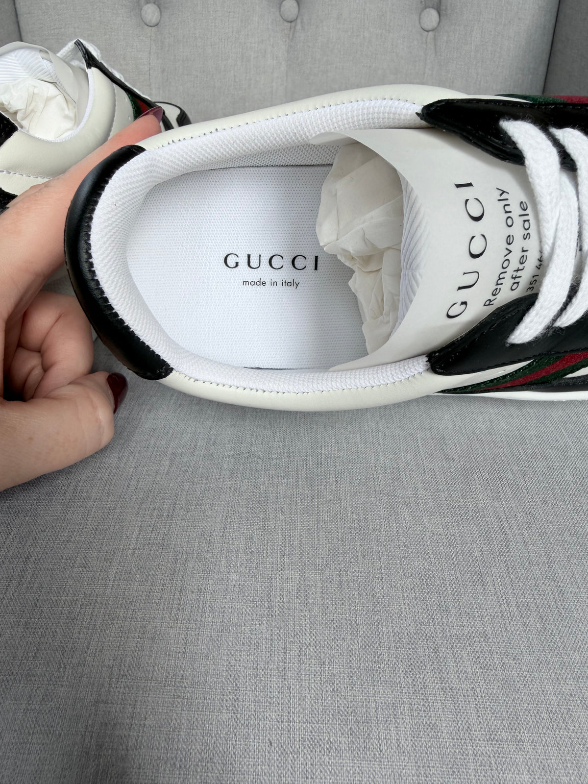 Gucci Women’s Chunky Leather Trainers with Web Detail – EU 36 / UK 3 – Brand New in Box
