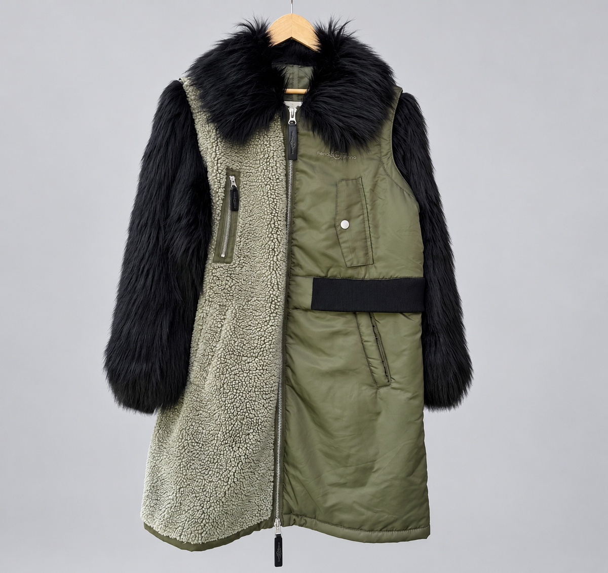 UGG x Feng Chen Wang Limited Edition Long Coat – Khaki & Black – XL – Brand New with Tags