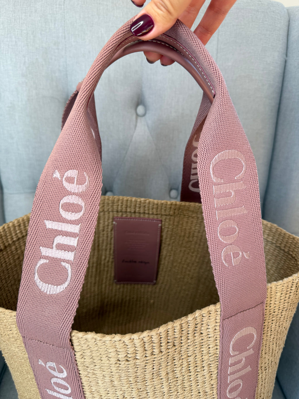 Chloe woody basket bag nougat