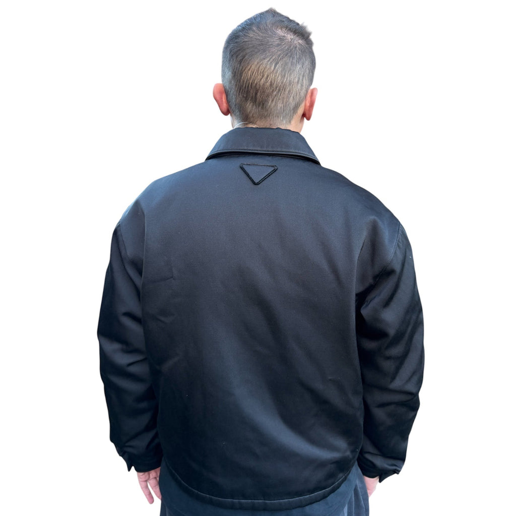 Prada Men’s Silk & Cotton-Blend Jacket – Black – Large – Brand New with Tags