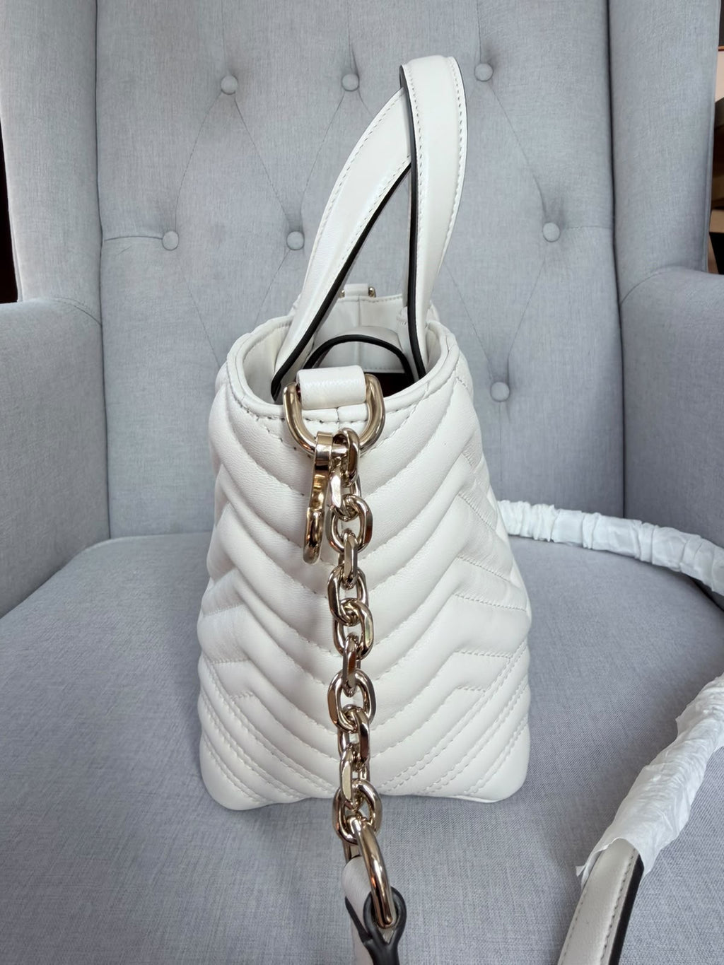 Gucci GG Marmont Small Tote Bag – Ivory – Brand New