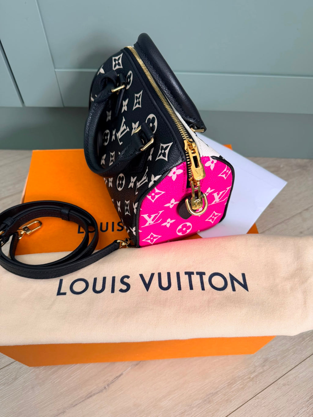 Pre owned Louis Vuitton Ltd edition speedy 20 empreinte leather black and white