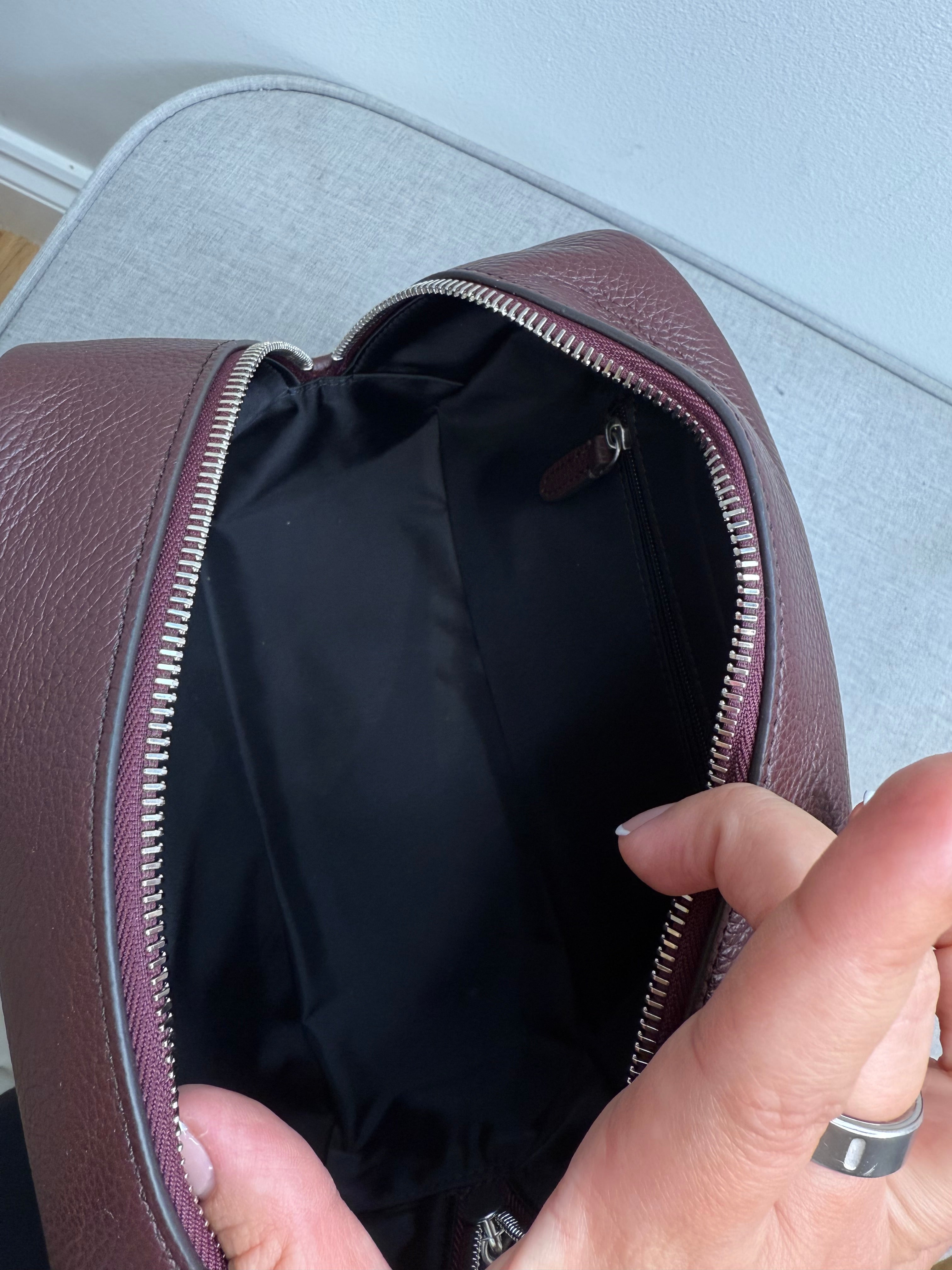 New Mulberry Heritage Unisex Oxblood Leather Washbag