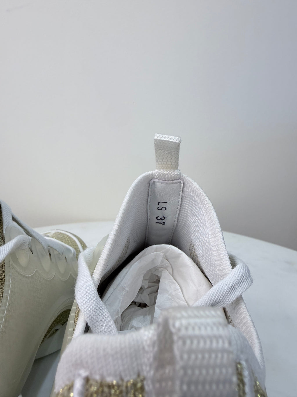 Dior D-Connect Trainers – Gold & White – EU 37 – Brand New in Box