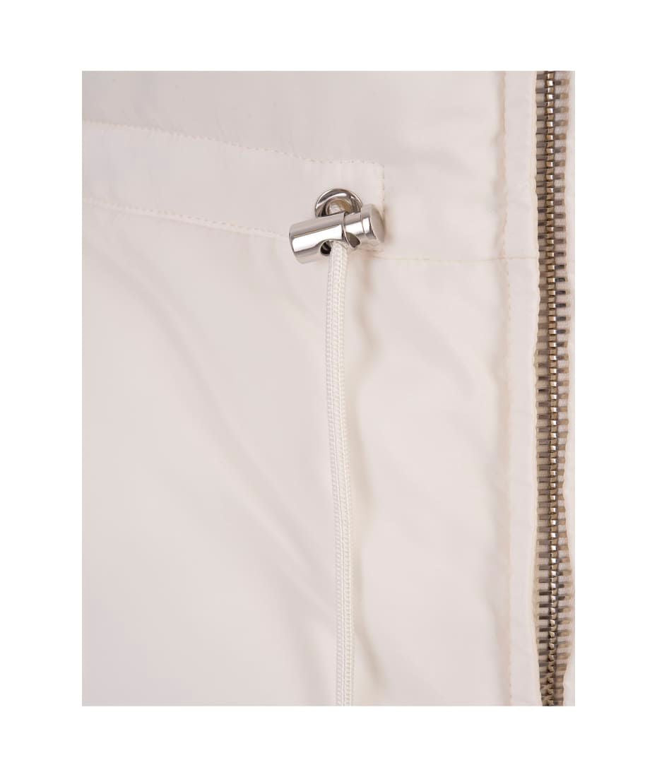 New Alexander McQueen Padded Gilet In White With Crystallised AM Logo