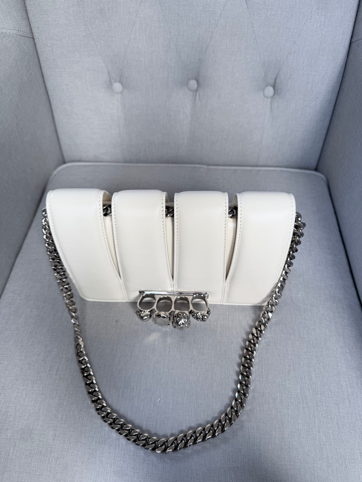 Alexander McQueen The Slash Medium Bag – Ivory Leather – Brand New with Tags