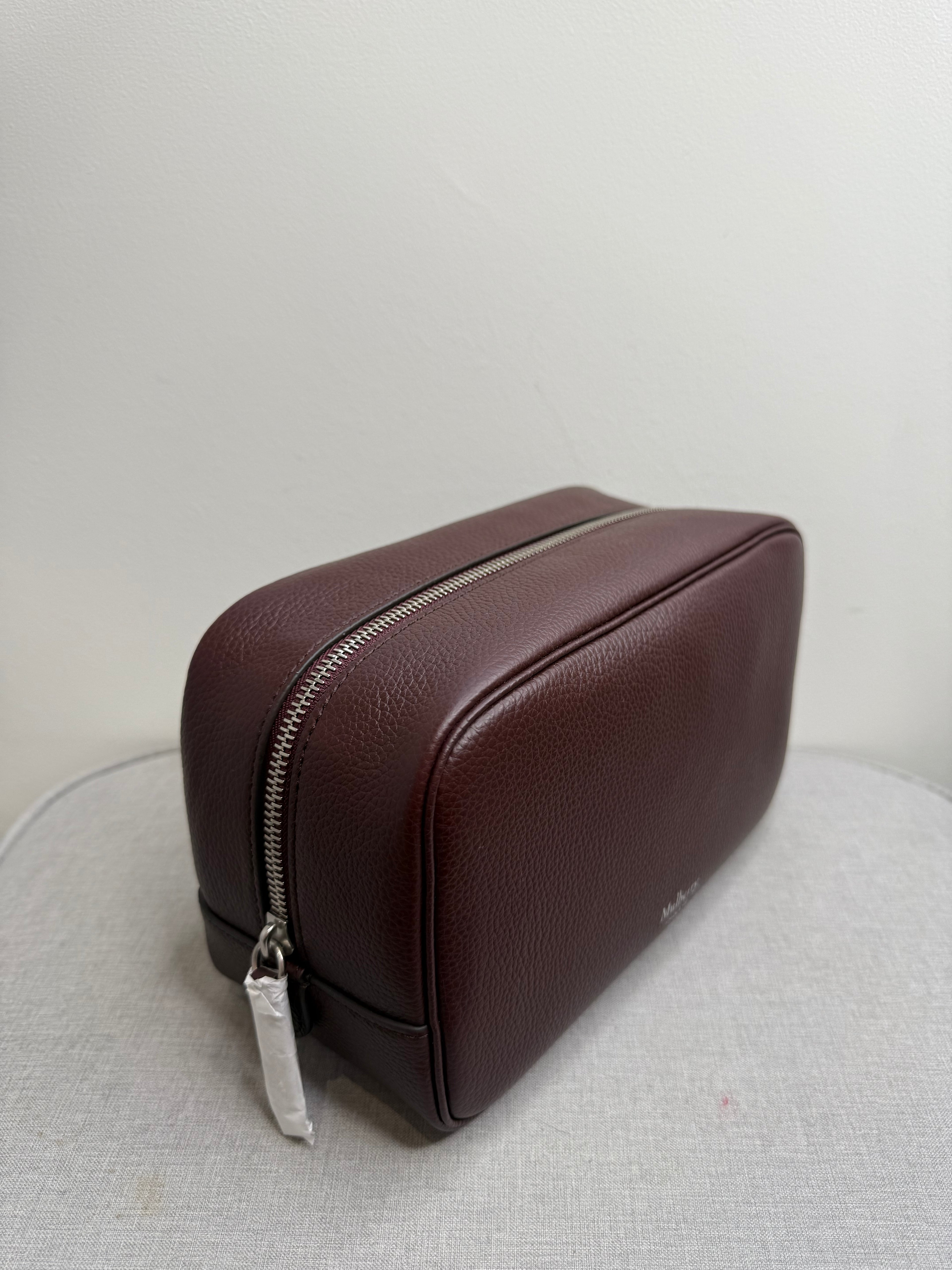 New Mulberry Heritage Unisex Oxblood Leather Washbag