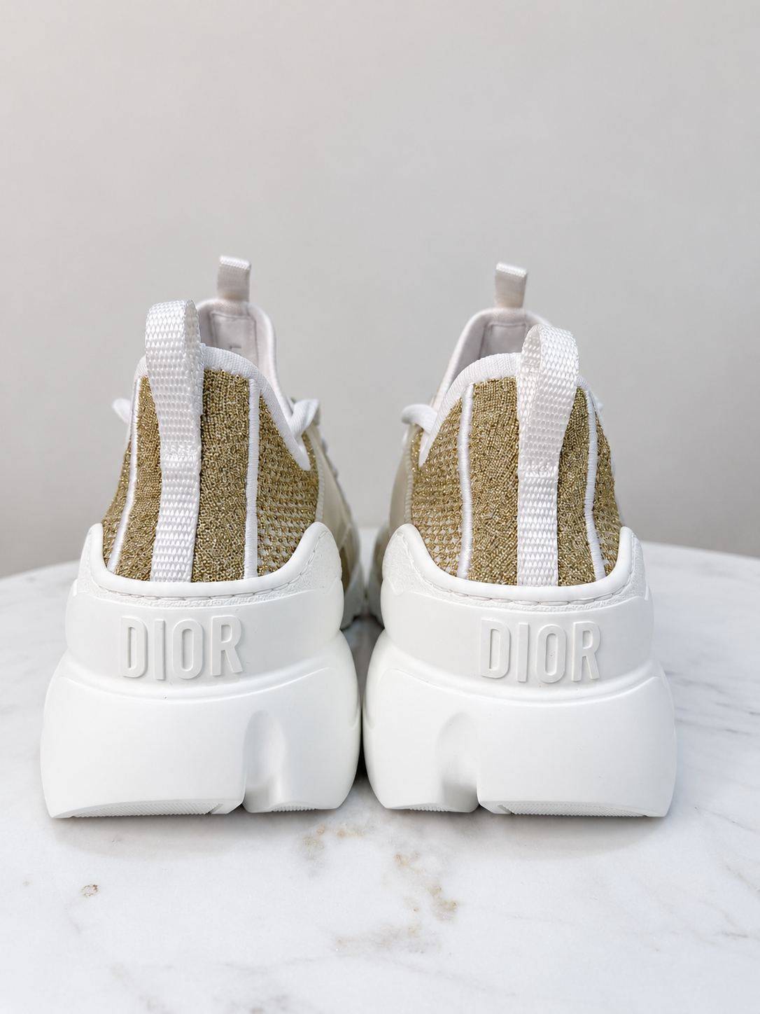 Dior D-Connect Trainers – Gold & White – EU 37 – Brand New in Box