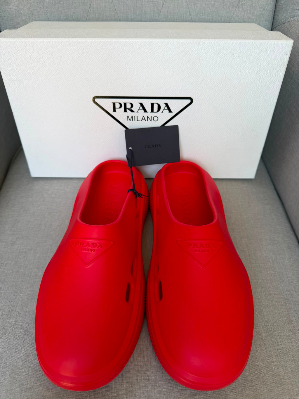 Prada Red Mules
