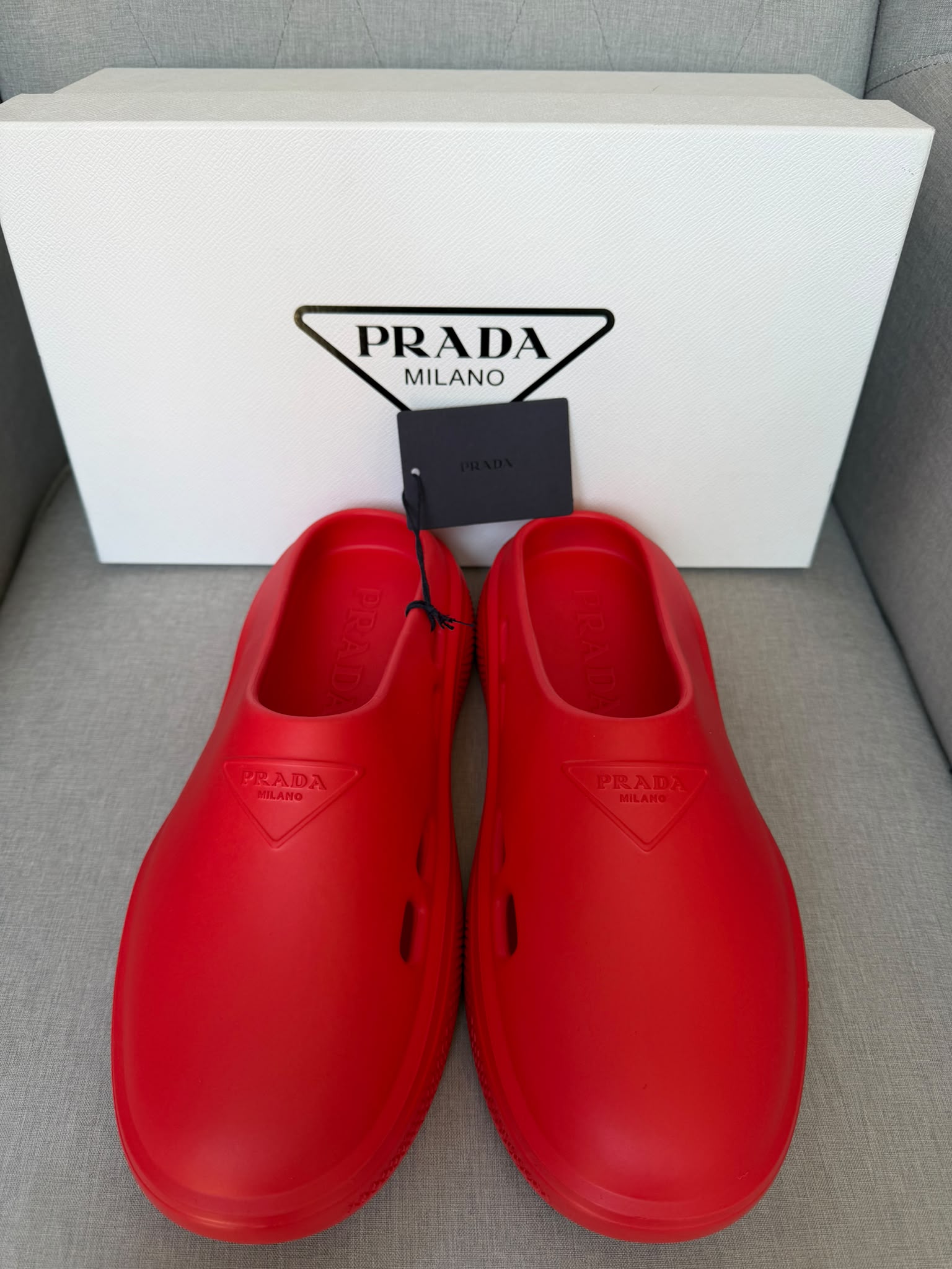 Prada Red Mules