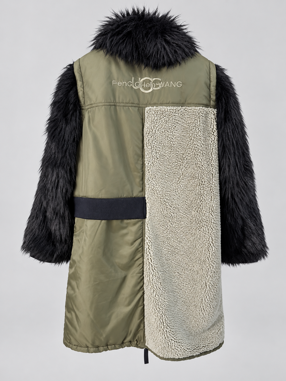 UGG x Feng Chen Wang Limited Edition Long Coat – Khaki & Black – XL – Brand New with Tags