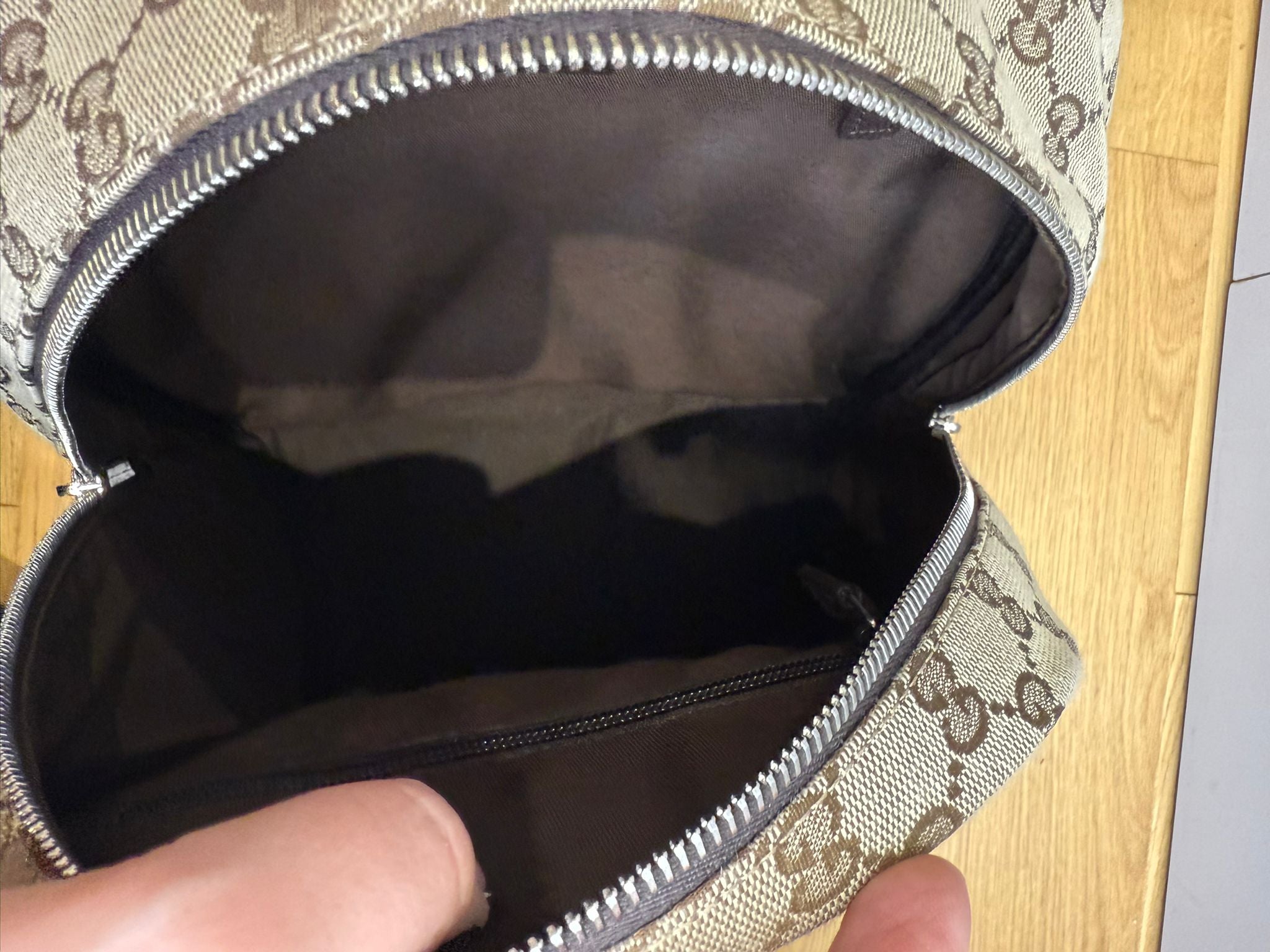 Gucci GG Supreme Canvas Zipped Backpack Discontinued Style | Authentic Designer Backpack