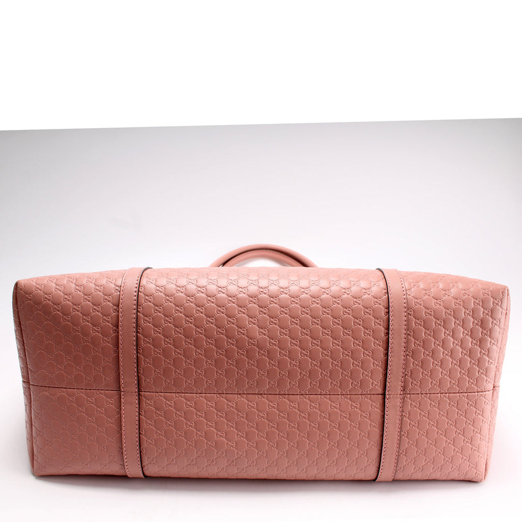 Gucci micro gg Guccissima pink tote bag and matching wallet
