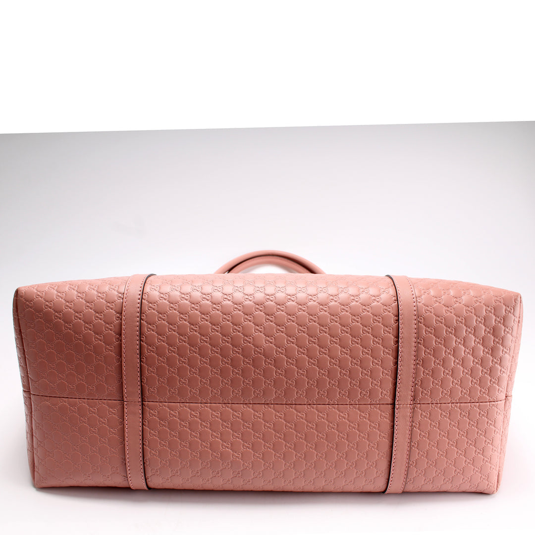Gucci micro gg Guccissima pink tote bag and matching wallet