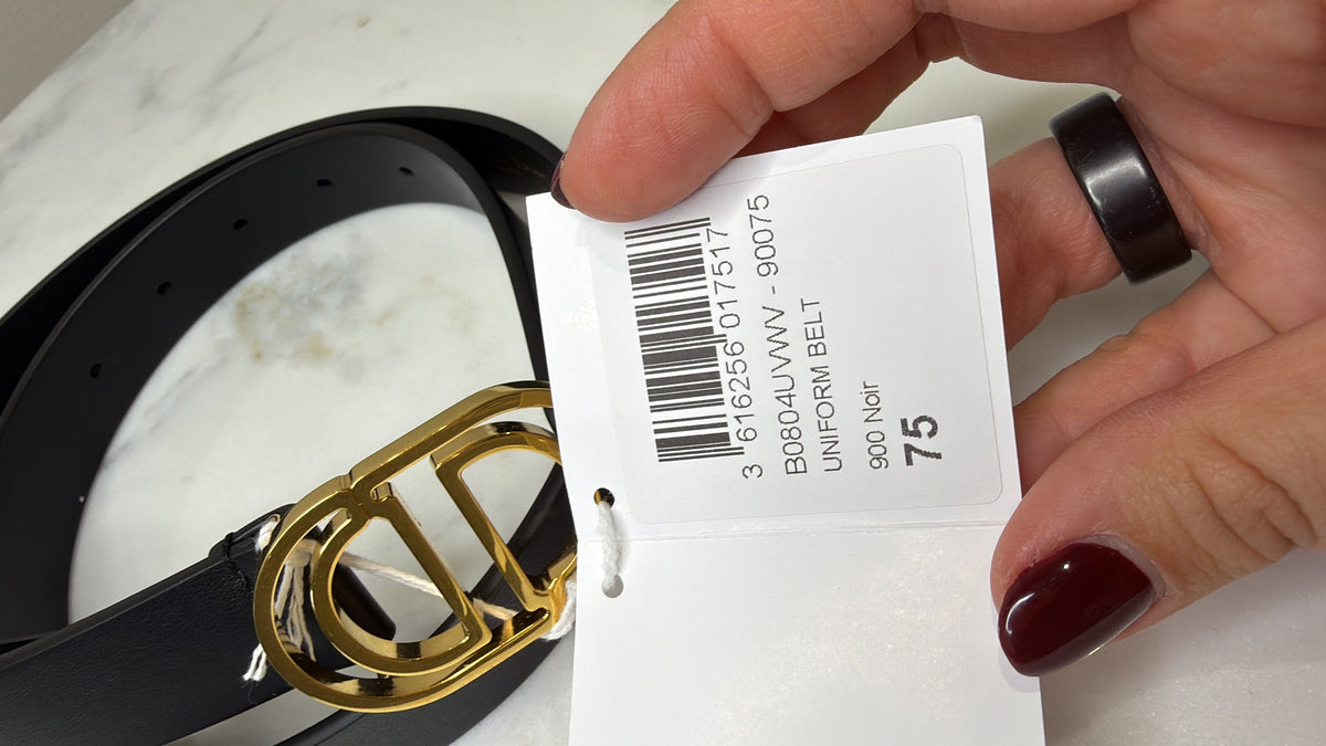 Christian Dior CD Logo Belt – Black & Gold-Tone – Size 75 – Brand New with Tags
