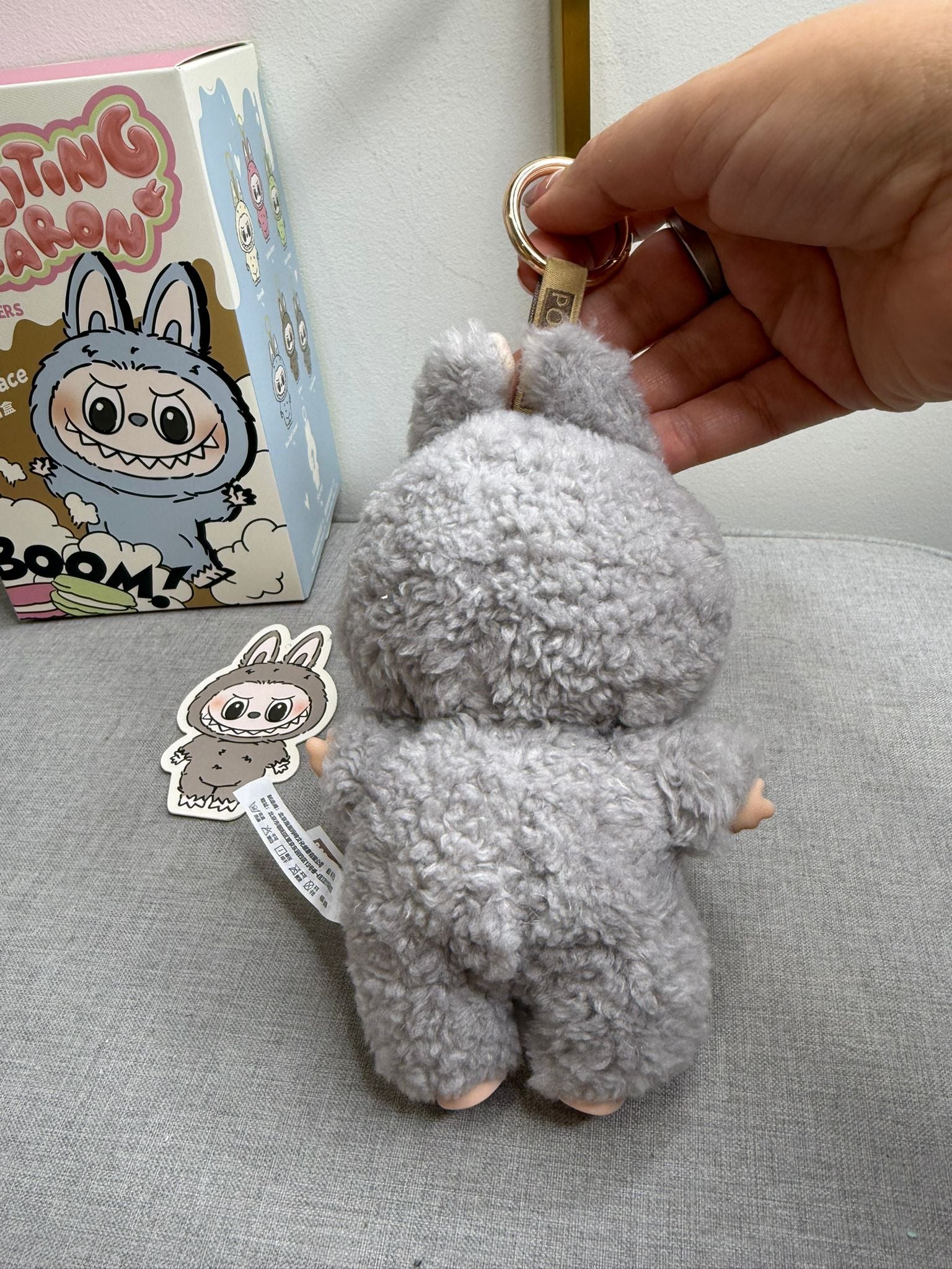 Popmart Labubu The Monsters Excited Macaroon Vinyl Plush Hanging Card With Designer Inspired Outfit