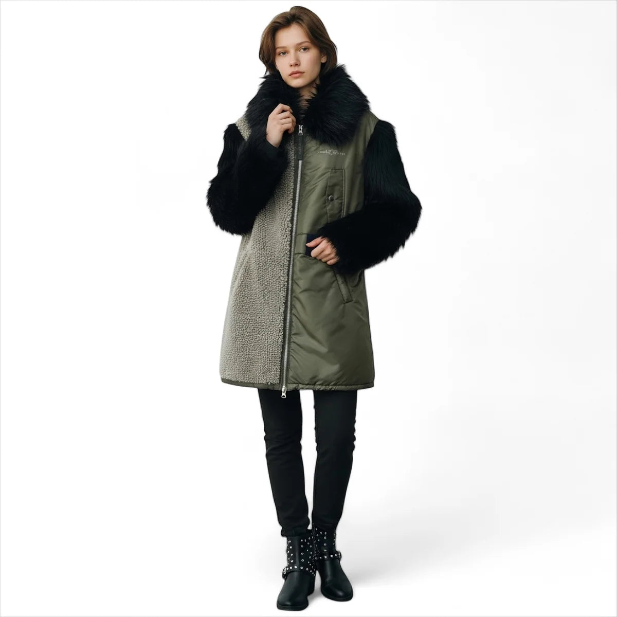 UGG x Feng Chen Wang Limited Edition Long Coat – Khaki & Black – XL – Brand New with Tags