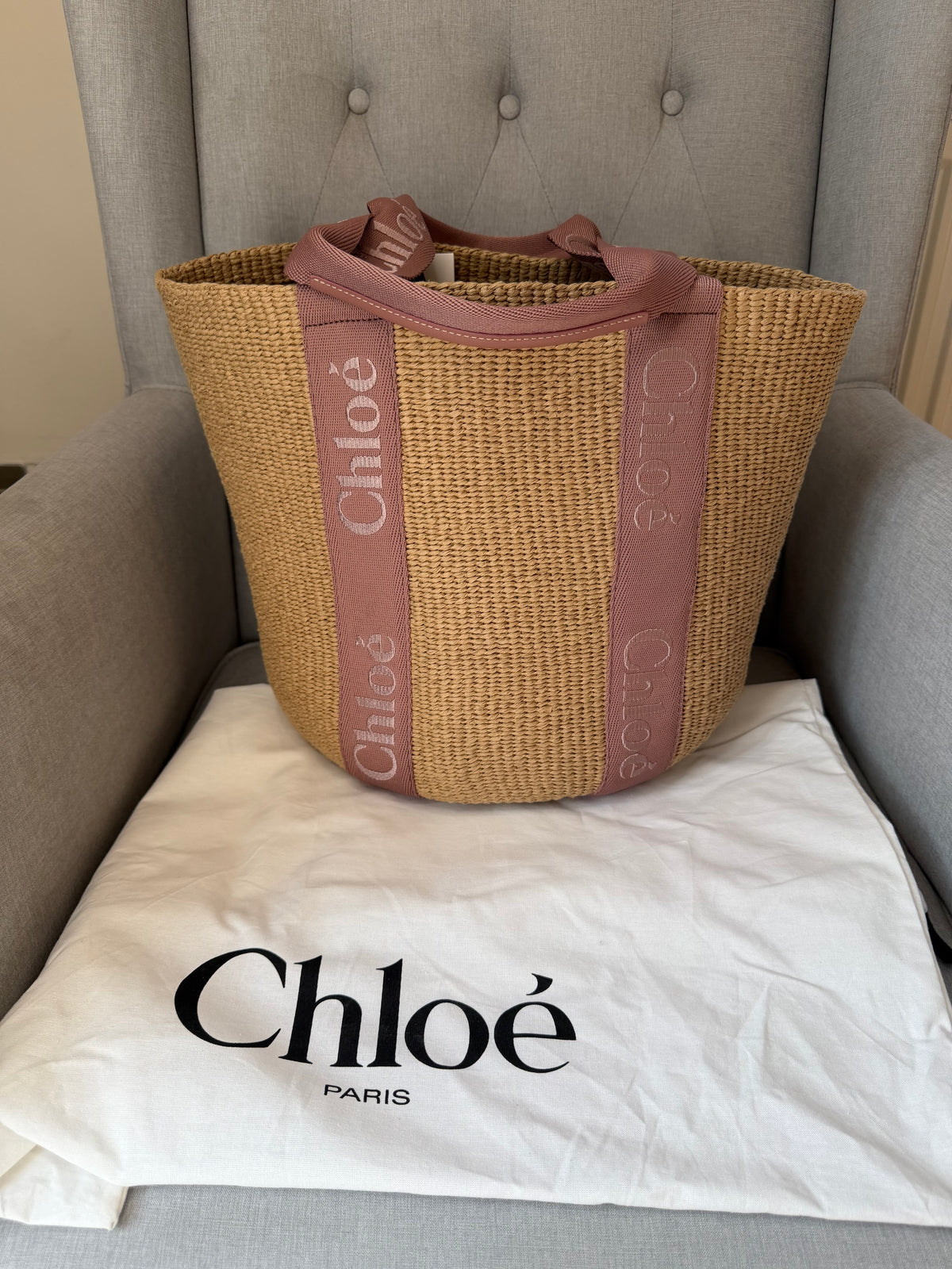 Chloe woody basket bag nougat