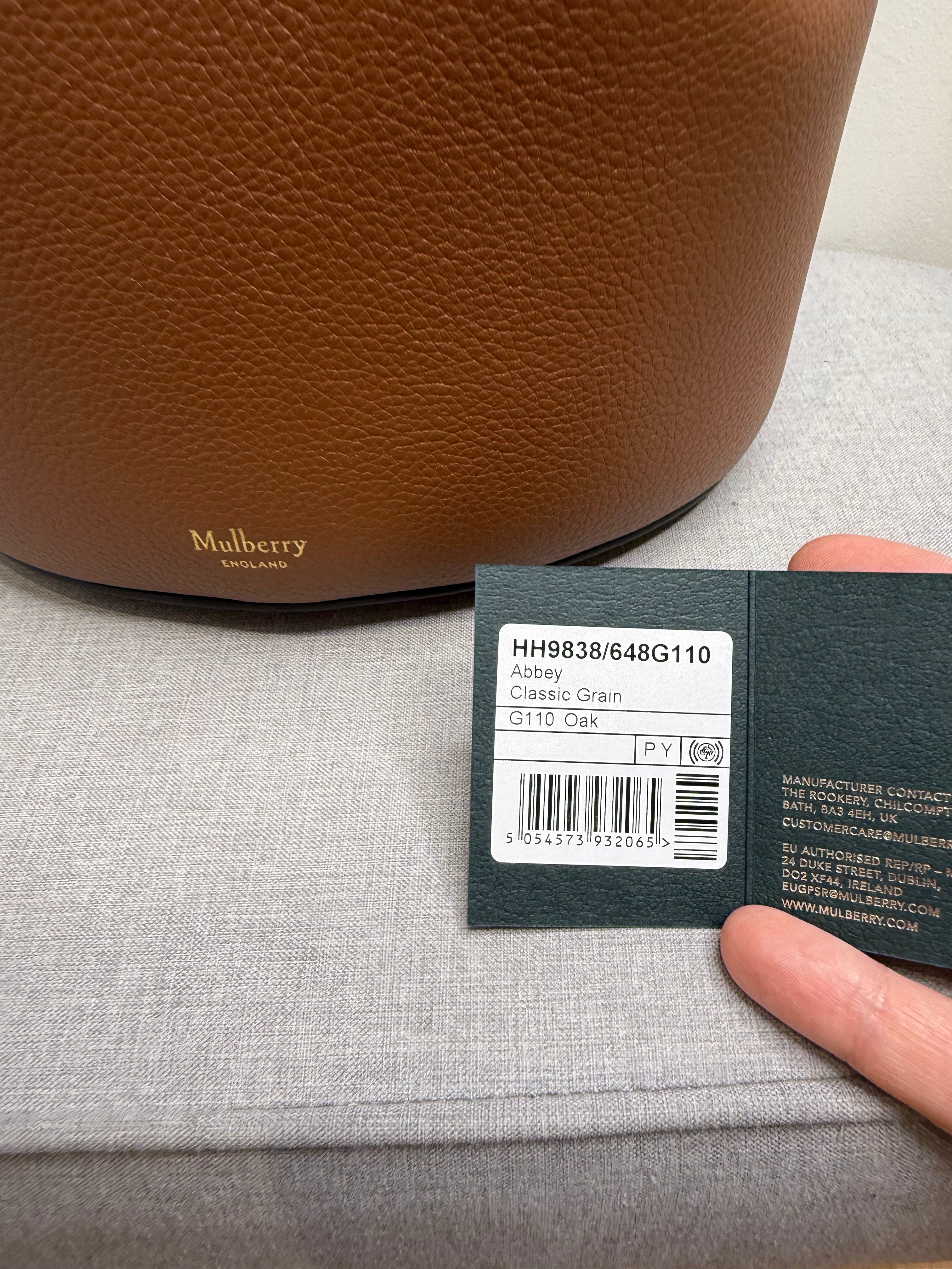 New Mulberry Abbey Natural Grain Leather Bucket Bag In Oak