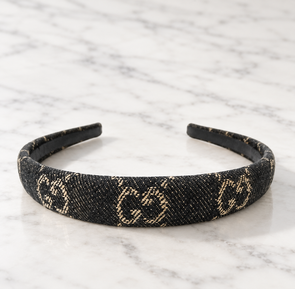 Gucci GG Denim Headband - Brand New
