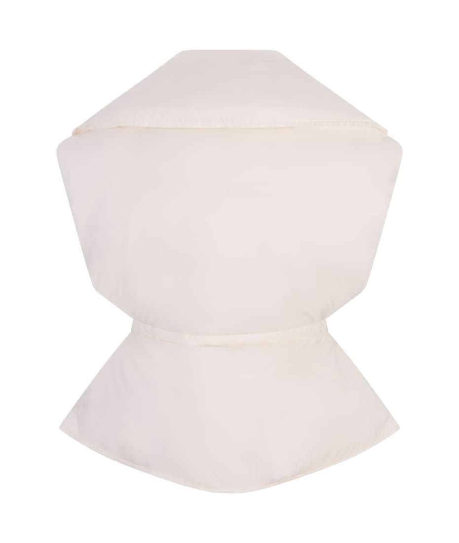 New Alexander McQueen Padded Gilet In White With Crystallised AM Logo