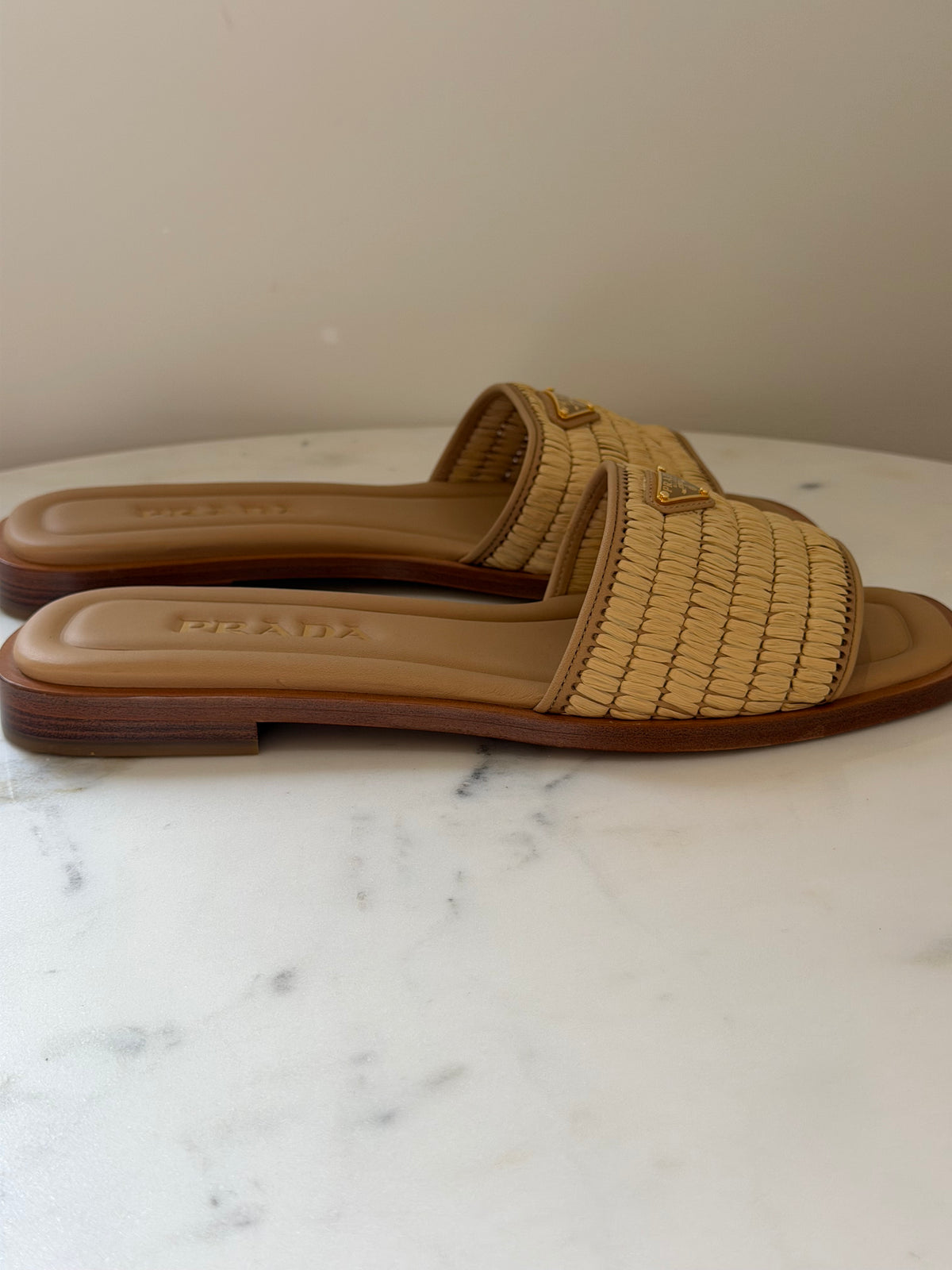 Prada Women’s Raffia Slides - Brand New 37.5