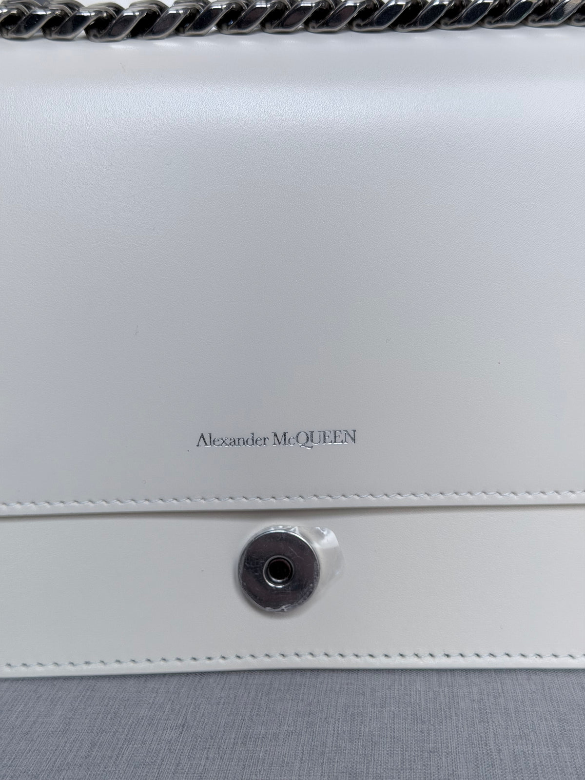 Alexander McQueen The Slash Medium Bag – Ivory Leather – Brand New with Tags