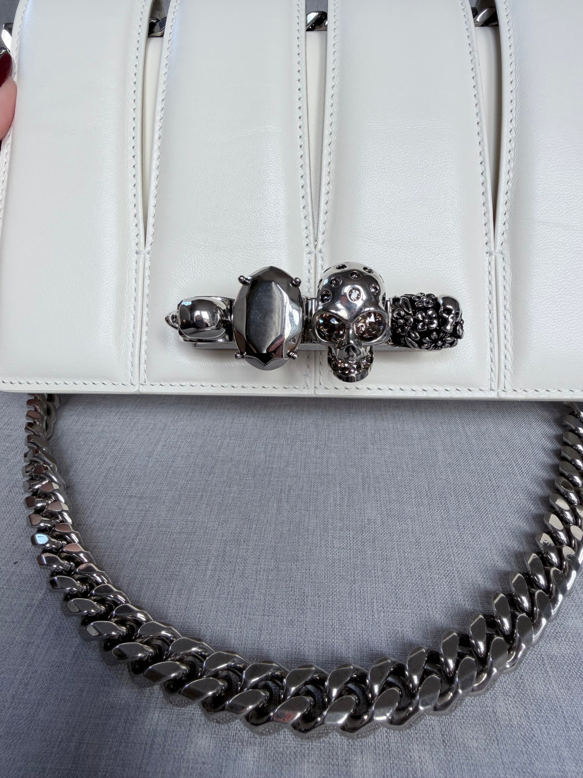 Alexander McQueen The Slash Medium Bag – Ivory Leather – Brand New with Tags