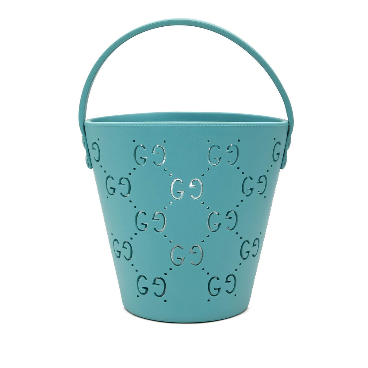 Gucci GG Perforated Rubber Bucket Bag – Blue – Brand New with Tags