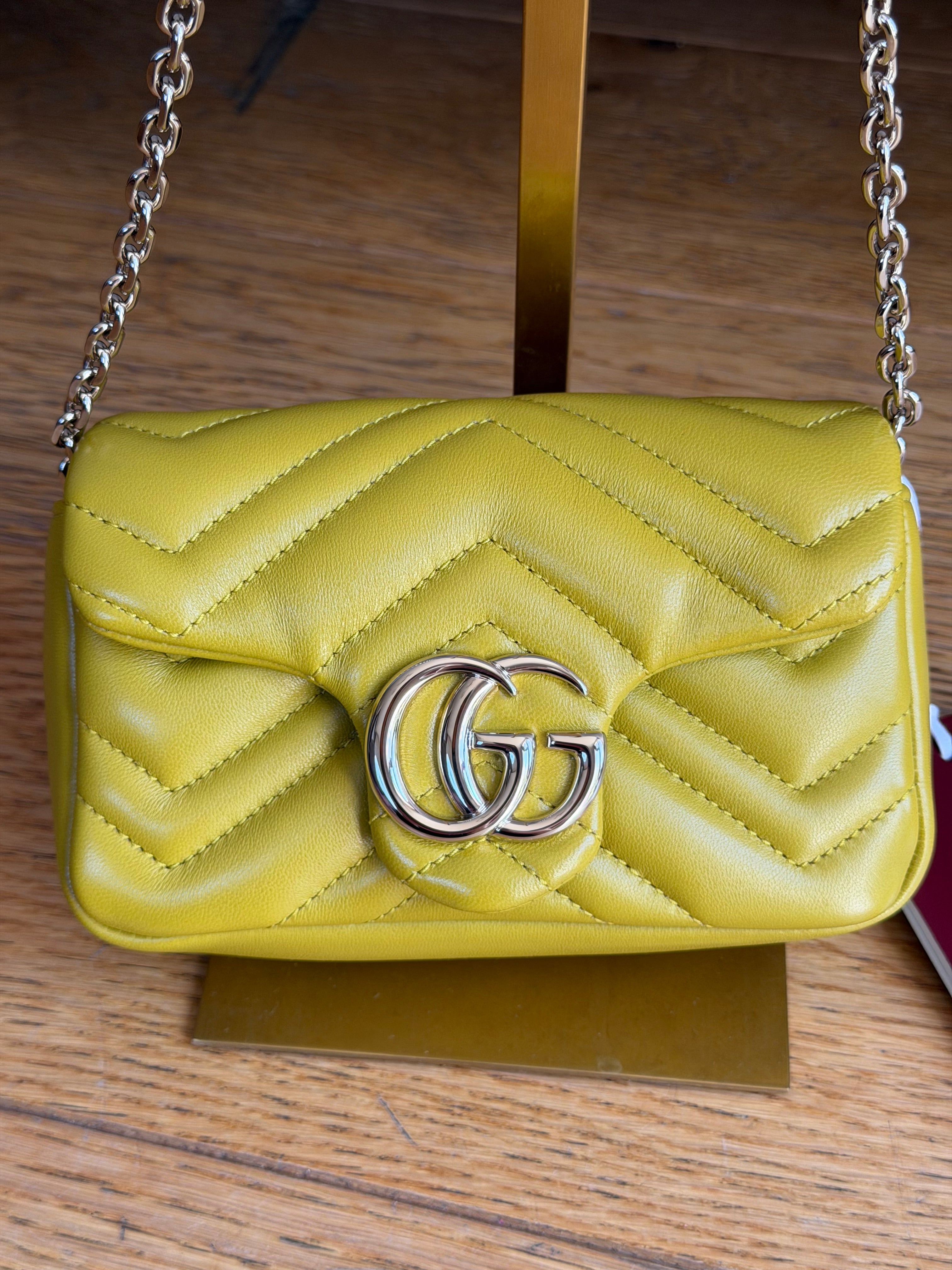 Brand new Gucci super mini Marmont bag in yellow