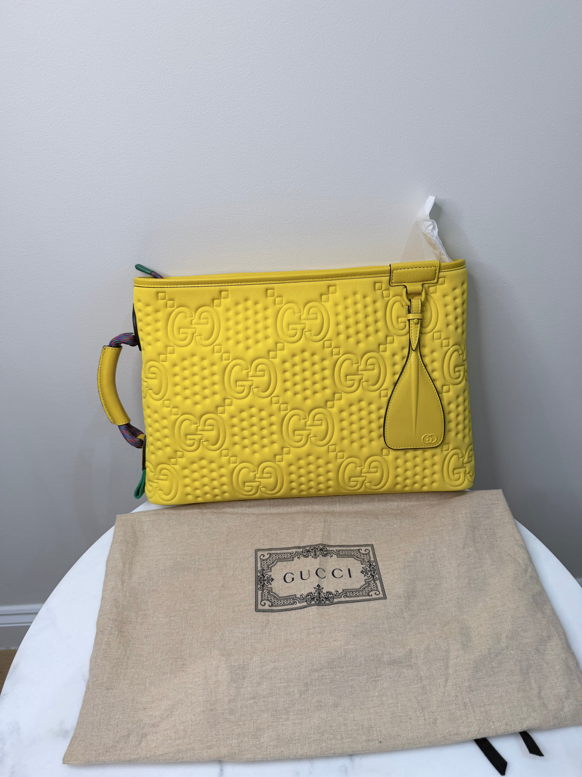 Gucci GG Scuba Pouch / Clutch Bag – Yellow – Brand New