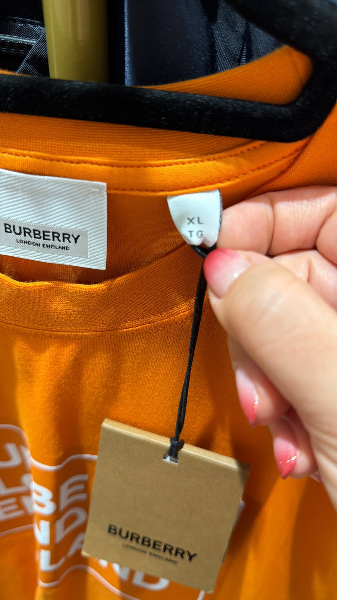 Burberry Margot Logo T-Shirt – Bright Orange – XL – Brand New with Tags
