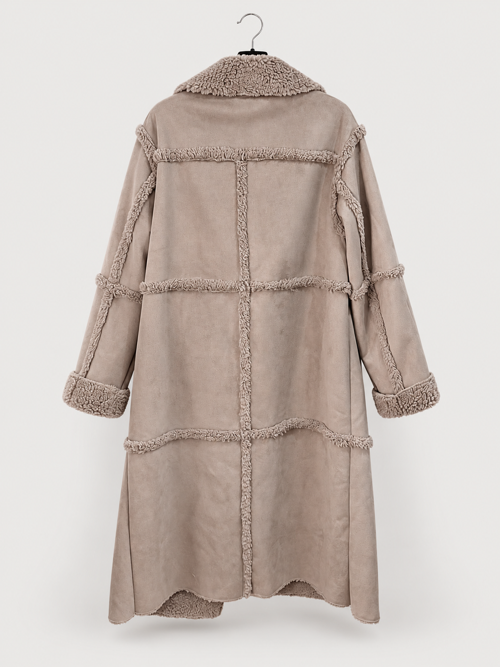 UGG Takara Long Faux Twinface Coat – Taupe / Wolf Grey – Large – New Without Tags