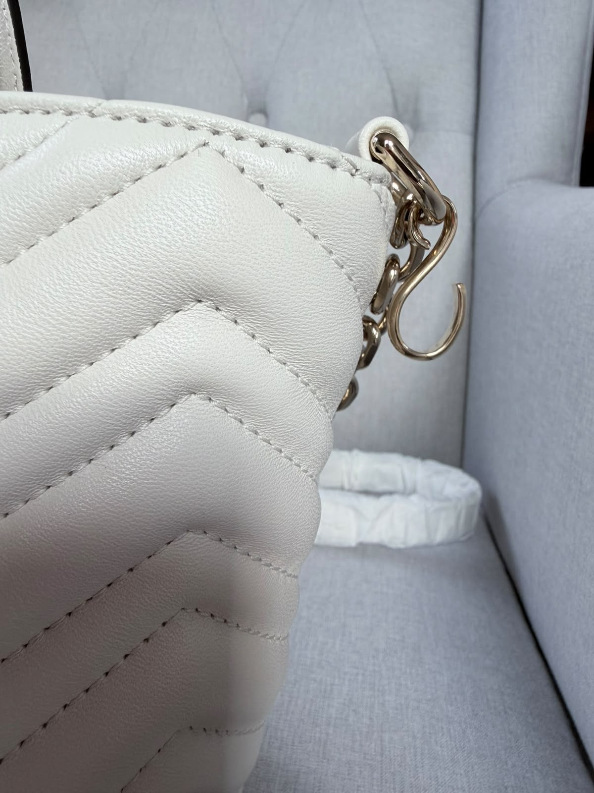 Gucci GG Marmont Small Tote Bag – Ivory – Brand New