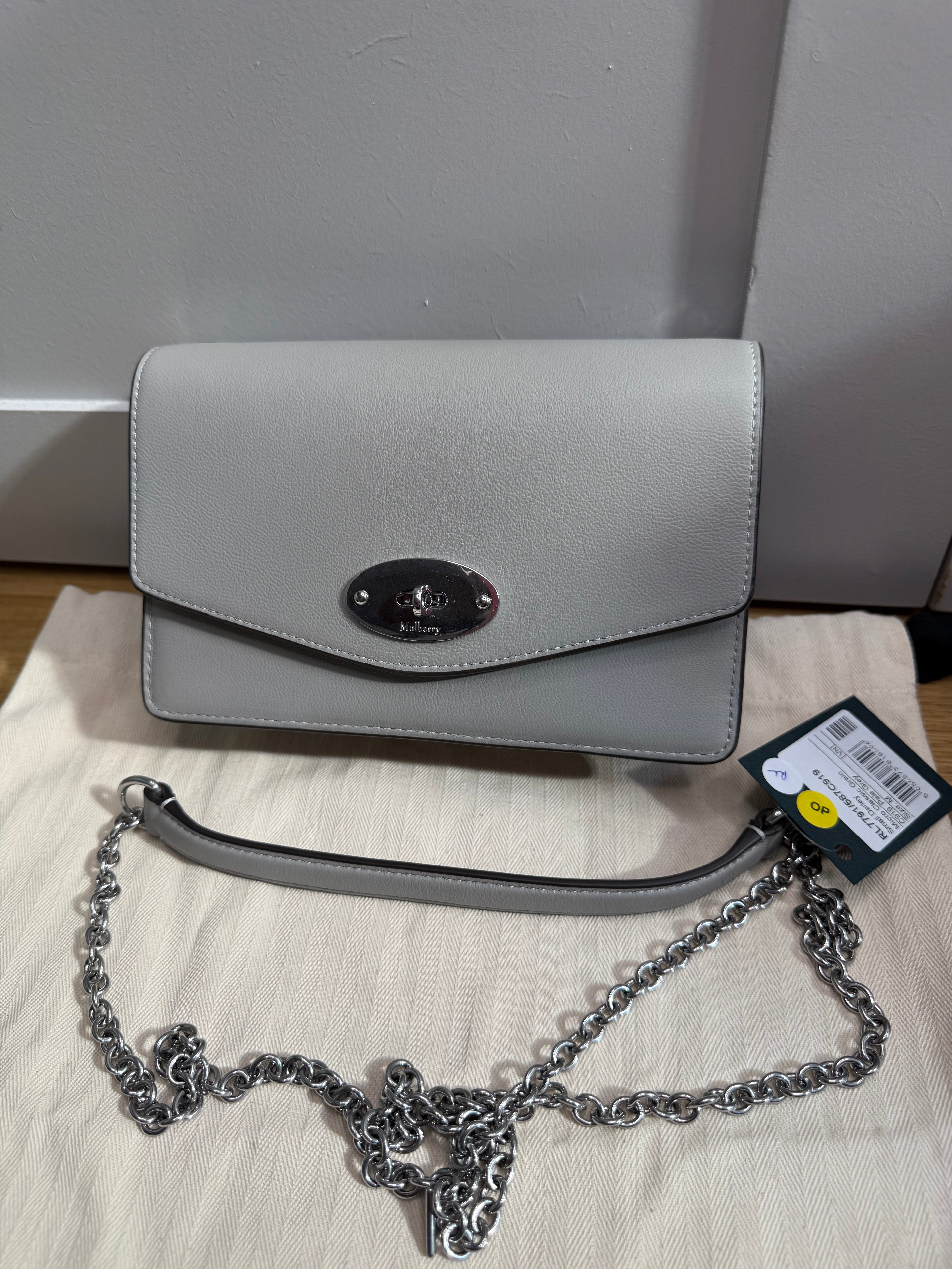 New Mulberry Small Darley Bag in Pale Grey