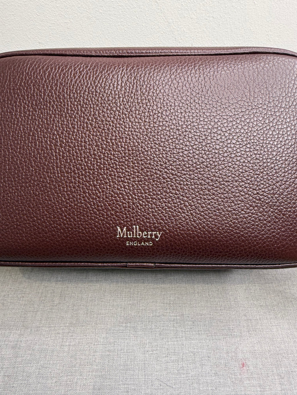 New Mulberry Heritage Unisex Oxblood Leather Washbag
