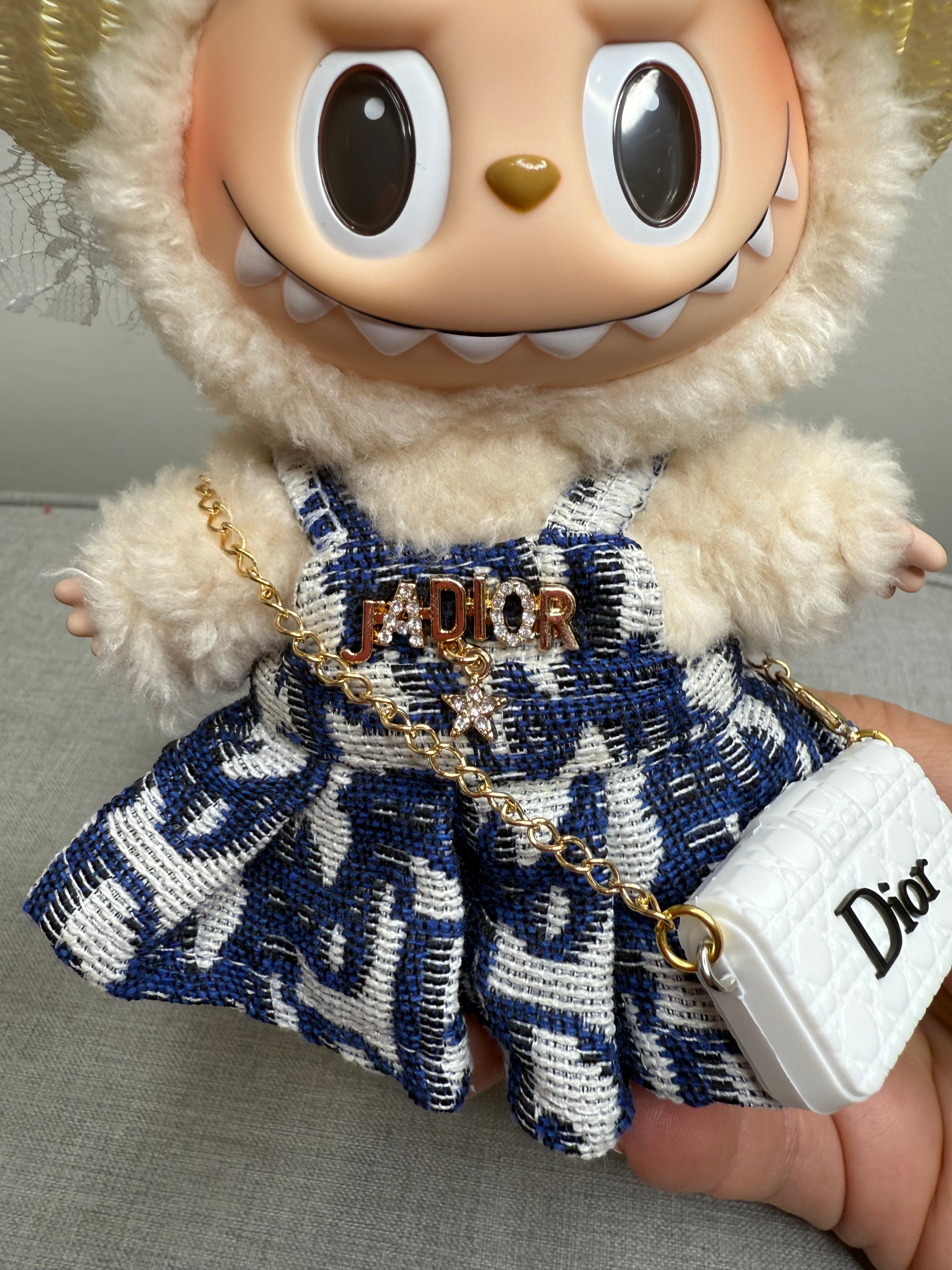 POPMART LABUBU THE MONSTERS EXCITED MACAROON VINYL PLUSH HANGING CARD WITH DESIGNER INSPIRED OUTFIT