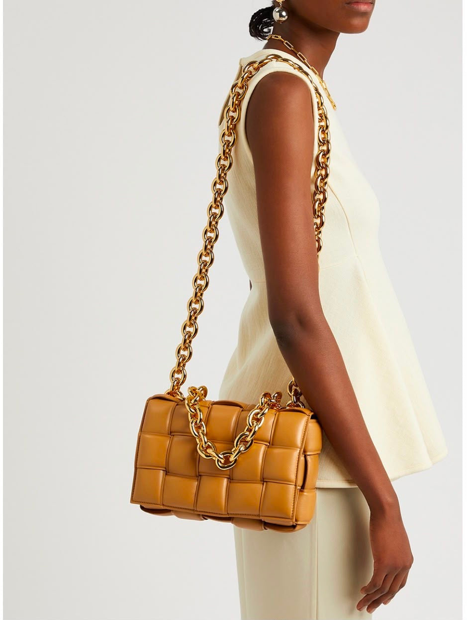 Bottega Veneta The Chain Cassette Crossbody Bag – Camel Brown