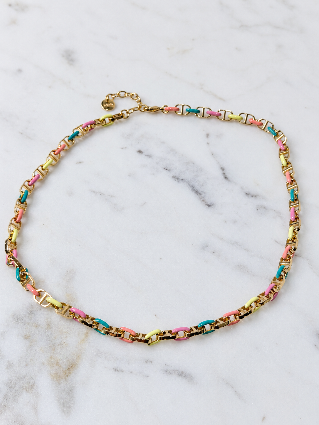 Christian Dior Multicolour Chain Necklace – Gold-Tone – Brand New with Tag